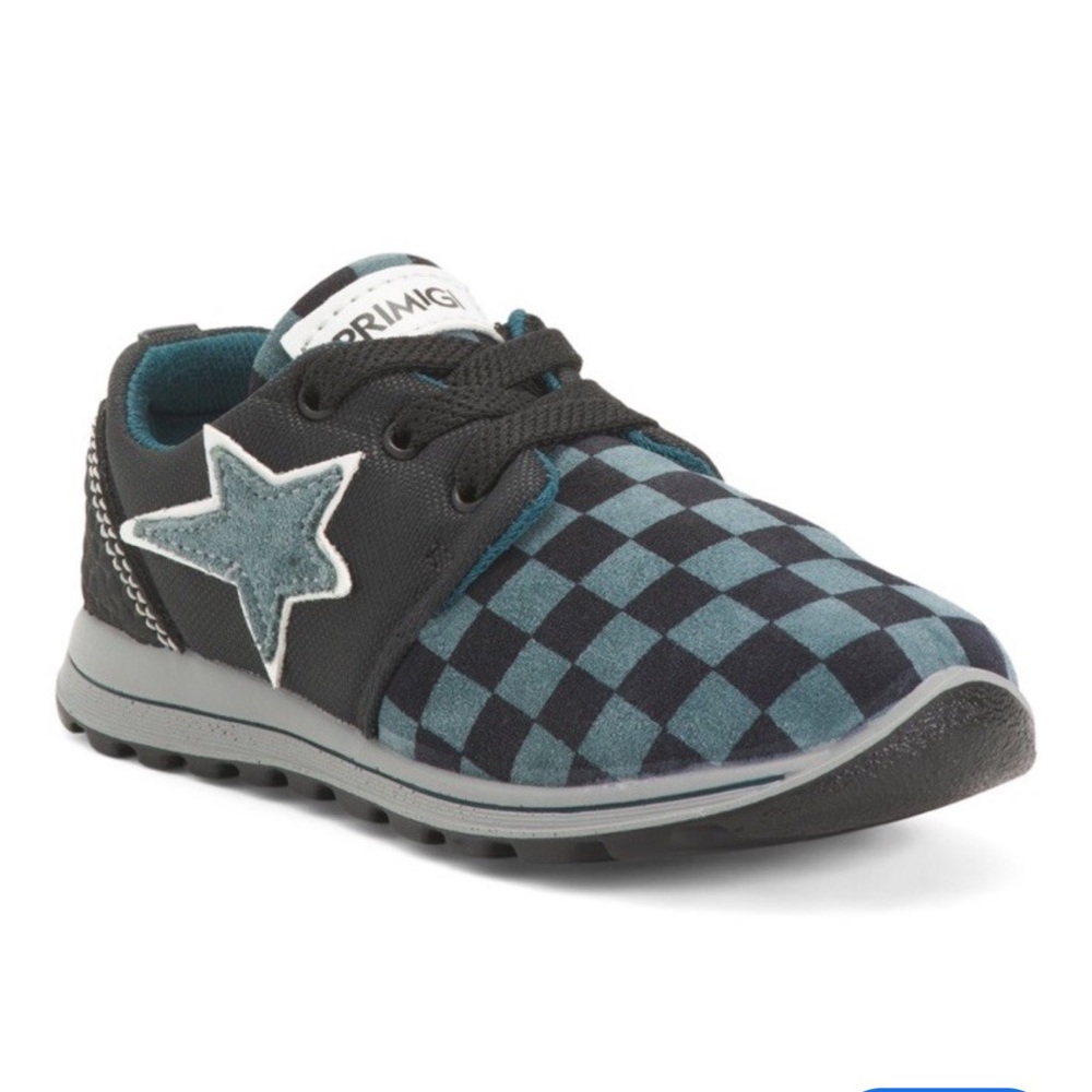 Primigi Boys Blue Checkered Star Sneakers Running Shoes‎ Kids Size 27 US 10 NEW